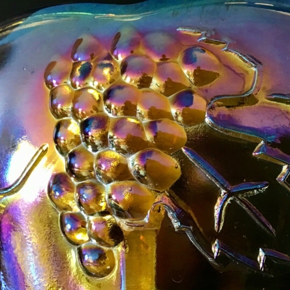 GRAPE & CABLE CARNIVAL GLASS - Picture 7 of 8